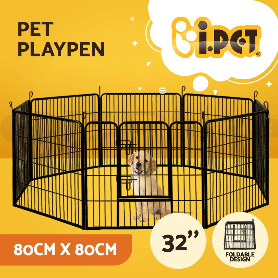 i.Pet Pet Dog Playpen Enclosure 8 Panel Cage 32" Puppy Exercise Fence PlayPen XL