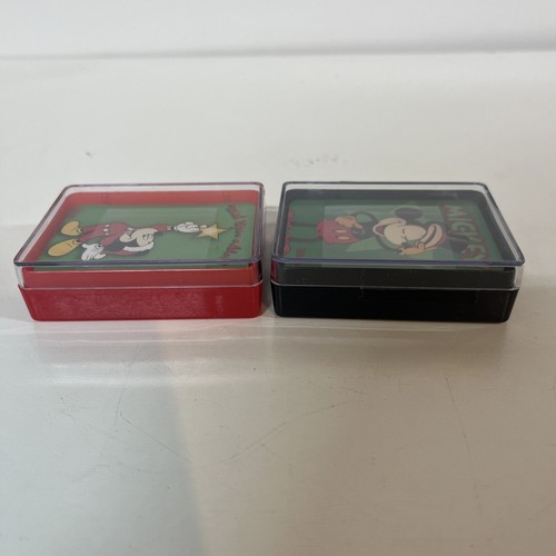 2 Sets Disney Mickey Mouse Mini Playing Cards 54 Cards In Plastic Case SEALED - Picture 3 of 5