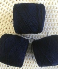 Crystal lace yarn. Color 61 Navy Acrylic /Rayon. 900 yards Each.1 lot of 3.