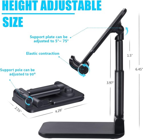 2PACK Adjustable Metal Desk Tabletop Phone iPad Tablet Stand Holder Foldable - Picture 26 of 30