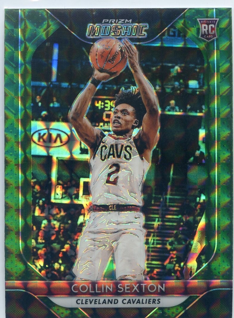 2018-19 Panini Mosaic COLLIN SEXTON RC ROOKIE #13 GREEN PRIZM CAVALIERS
