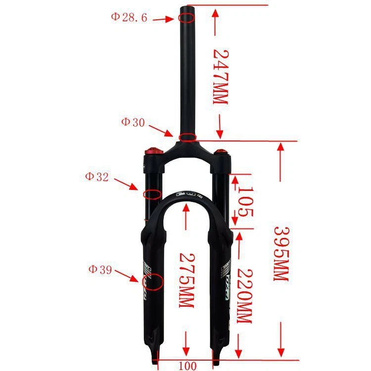 20 24 MTB Air Bicycle Fork Alloy Disc Brake Remote Manual Control Shock Absorber - Image 3 of 4