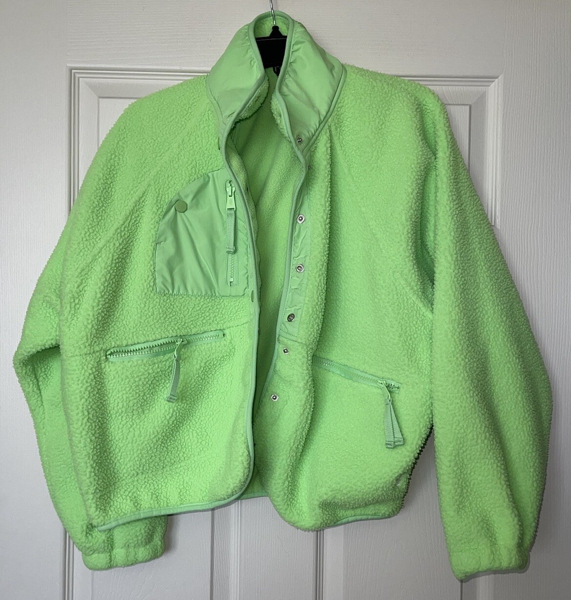 Fp Movement Free People Hit The Slopes Fleece Jacket Neon Green