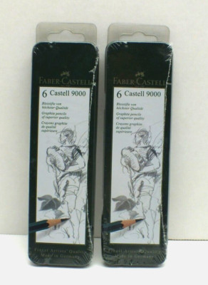 Faber-Castell 6 Castell 9000 Art Pencil box, Set of 2 Bran New sealed packages