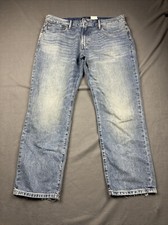 Lucky Brand 223 Straight Jeans Men's 40x29 Zipper Fly Denim Cotton Hemp Blue