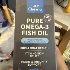 Chewia Pure Omega-3 Fish Oil for Dogs Cats Skin Coat Health 8oz Liquid
