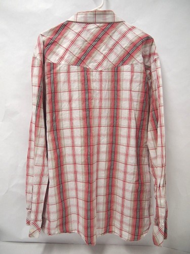 Cody James Mens Shirt 2XL Pink White Grey Plaid Long Sleeve Button Collared - Picture 3 of 4