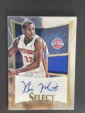 2012-13 Panini Select Khris Middleton Pistons RC Rookie BLUE Jersey AUTO /399