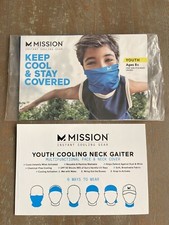 Mission Instant Cooling Gear- Youth Cooling Neck Gaiter/Face Cover - Blue
