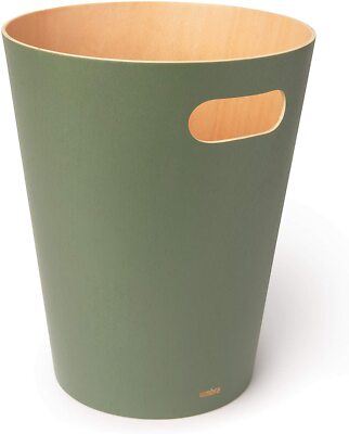 082780-1095 Woodrow 2 Gallon Modern Wooden Trash Can Wastebasket or Recycling Bi