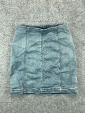 NWT Free People Jean Skirt Womens Denim Skirt Mini Size 0 Blue Jean Mini Skirt