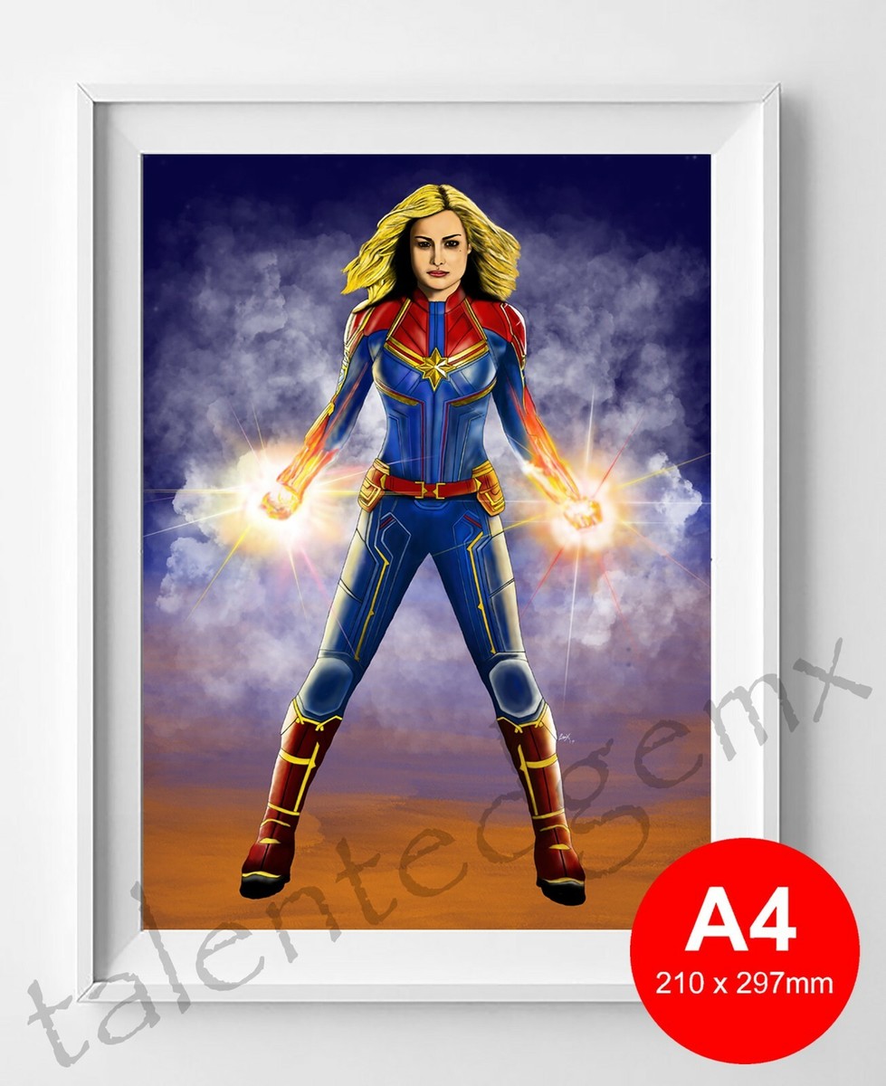 A4 Captain Marvel original art print 210x297mm full colour Carol
