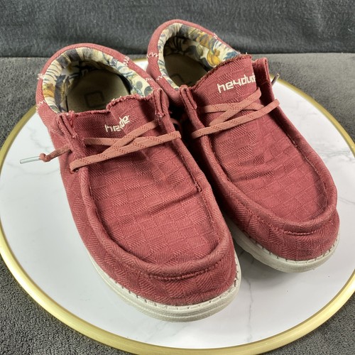 HEY DUDE Wally Break Rosso Uomo 7 Donna 9 Euro 40 Slip-On Tela Comfort - Foto 1 di 7