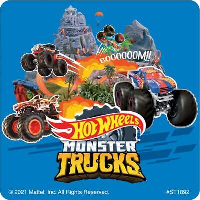 150 licensed Hot Wheels Monster Trucks Mini Stickers -  Israel