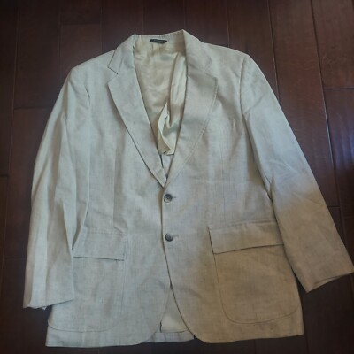 Vintage Hudson's Men's Store Beige Heather 2 Button Pockets Blazer - READ