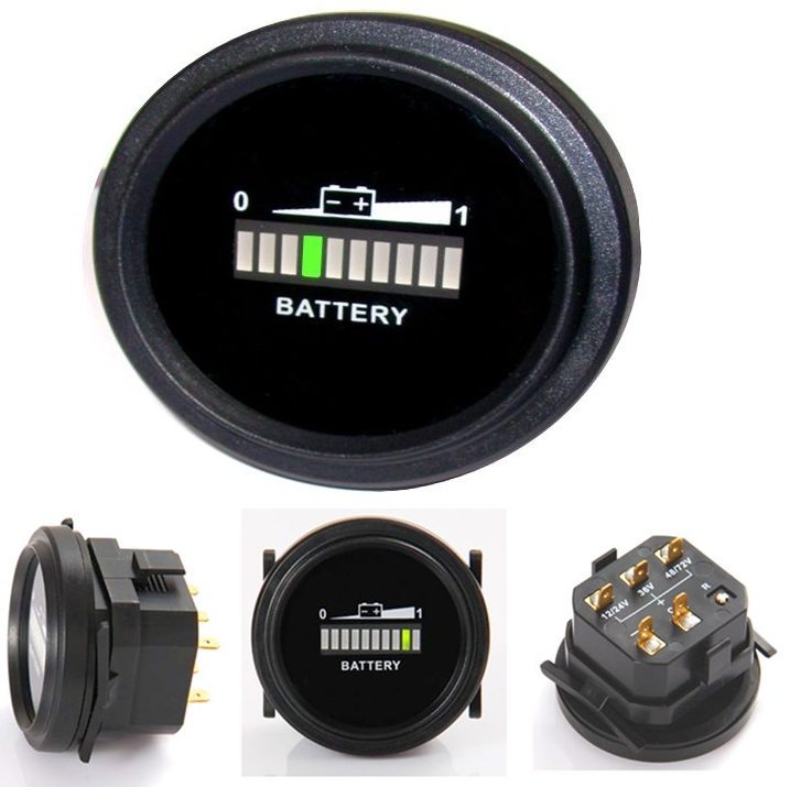 Spannungsanzeige 8-16V, D52mm, schwarz, SERIE V Spannungsanzeige 8-16V, D52mm, schwarz, SERIE V