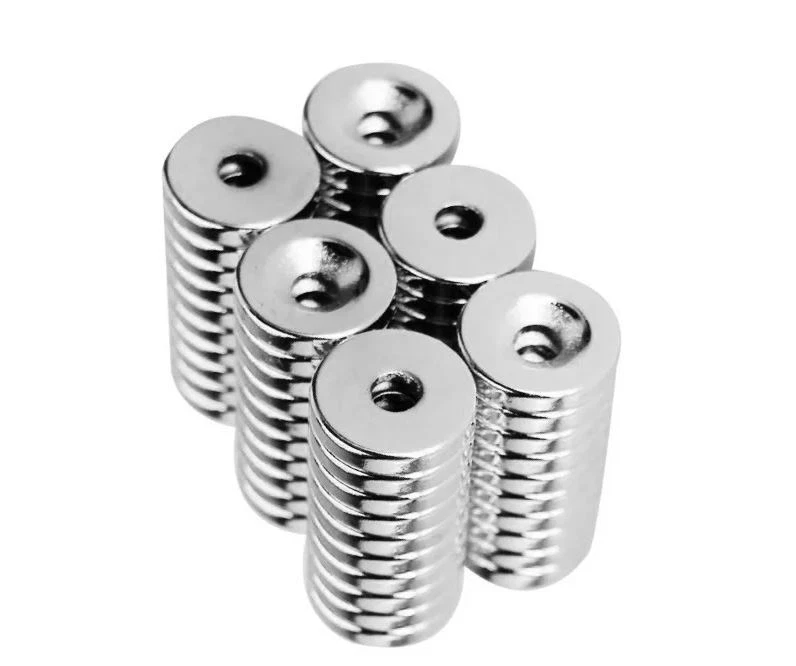 10x Neodym Magnete mit Loch Bohrung Senkung 16mm 6KG zum schrauben Scheibe Rund - Bild 2 von 3