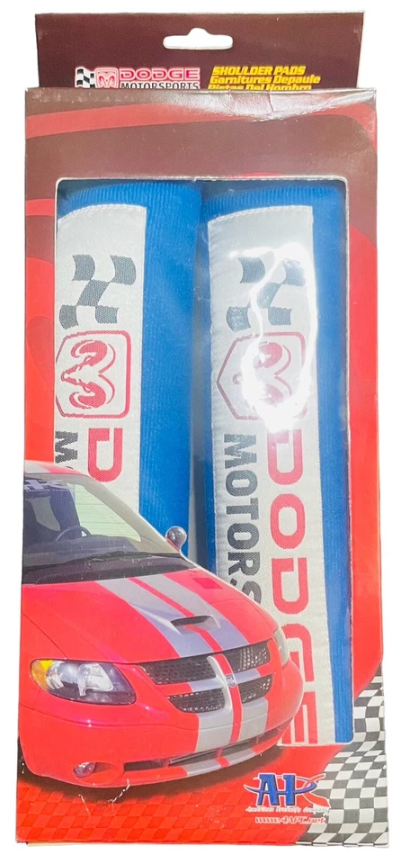 Nuevas almohadillas para cinturón de seguridad vintage APC Dodge Racing, azul 2002/2003 sin abrir Foto 4 de 4