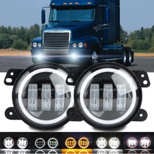 2PCS 4" Inch Round LED Fog Lights Halo For 1996-2011 Freightliner Century Class