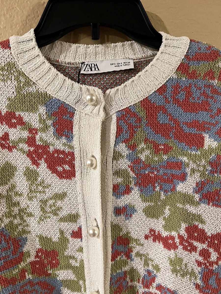 Zara jacquard cheap cardigan