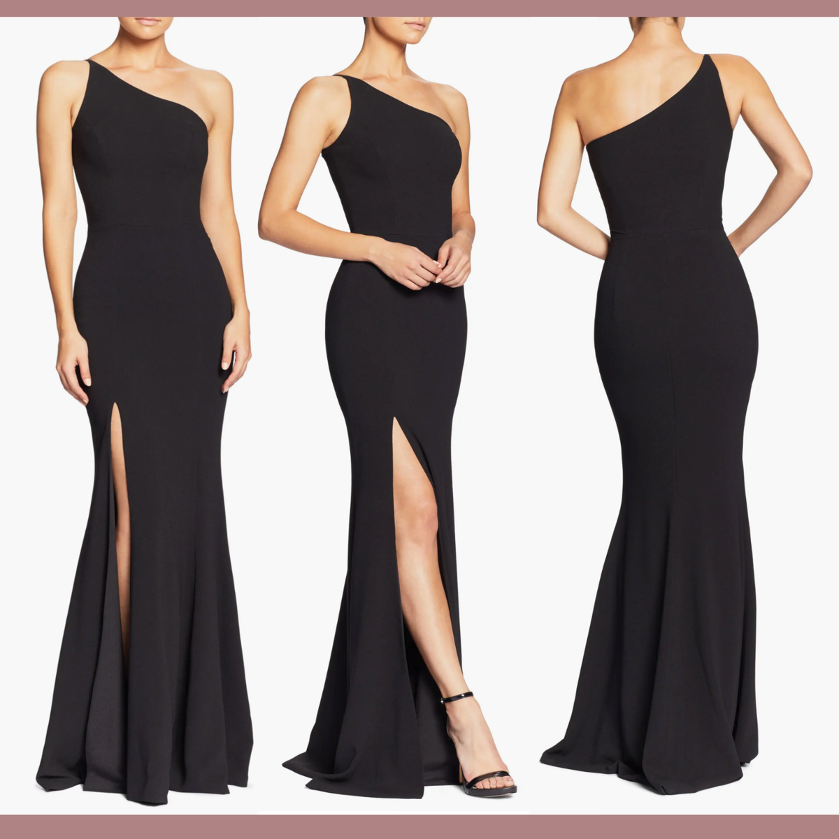 dress the population amy one shoulder gown NEW Dress the Population [ Medium ] Amy One Shoulder Crepe Gown in Black  #G1216