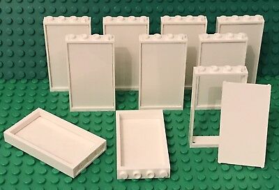 NEW LEGO WHITE WINDOW PANE 1/2 FRAME for 1x4x3 60608 city building moc lot 10