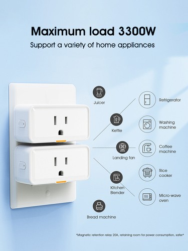 Tuya Smart Home WiFi RF433 US Plug Type-C Remote Control APP Voice Control Socke - Afbeelding 9 van 12