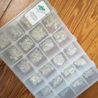 Large Kit Cable/Wire Marking Clips 1200pc Alphanumeric White/Black w/ Case Spark