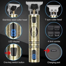 Professional Skull lcd Hair Trimmer Clippers Cutting Cordless Barber Shaver Hair