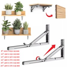 Klappkonsole Schwerlast, 2x Edelstahl Scharniere Klappbar, bis 150Kg Klapptisch