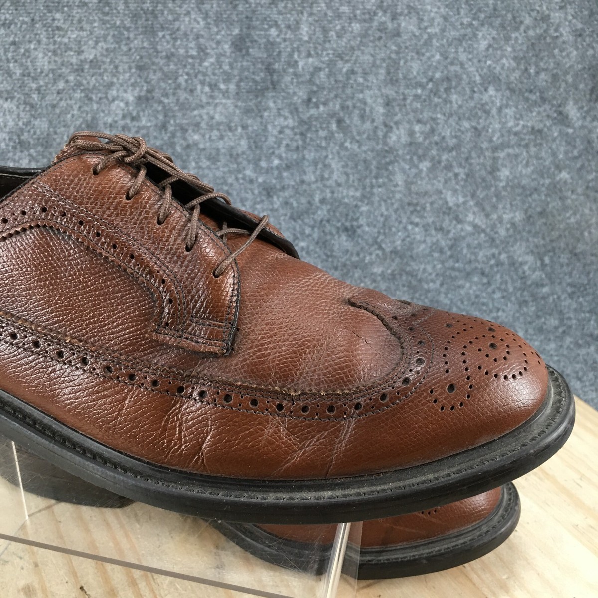 Imperial Biltrite Shoes Mens 9.5 E Wide Wingtip Oxford Brown