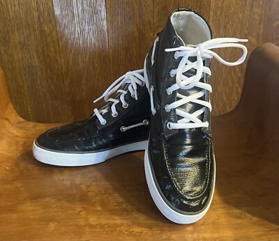 Polo Ralph Lauren Lander Chukka Sneaker Men's Sz 8.5 HiTop Coated Canvas Black