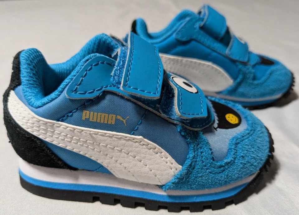 Tenis PUMA x SESAME STREET COOKIE MONSTER Bebé Talla 4C Azul Usados en Excelente Condición Foto 4 de 4