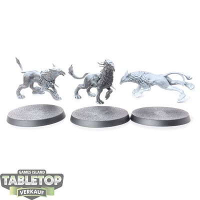Stormcast Eternals - 3x Gryph-hounds - teilweise bemalt