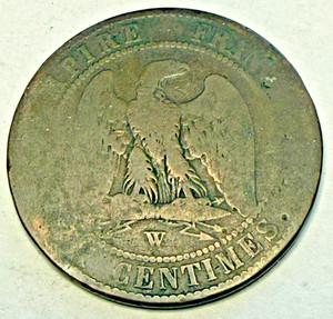 18??-W France Napoleon III Dix (10) Centimes Bronze 10G 30.2mm KM#771.7