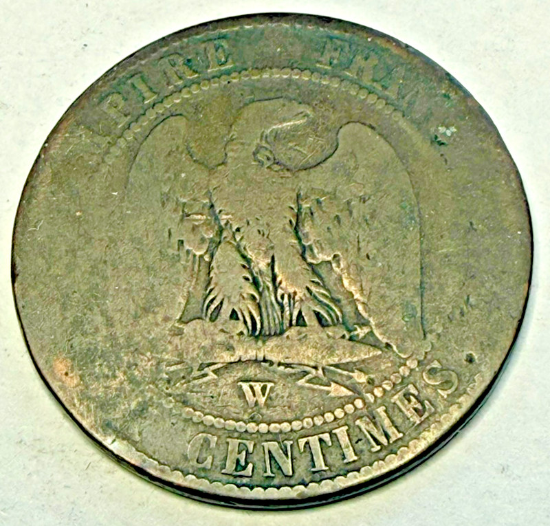 18??-W France Napoleon III Dix (10) Centimes Bronze 10G 30.2mm KM#771.7