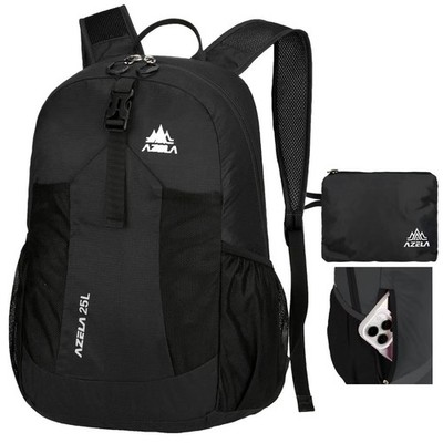 25L Lightweight Packable Backpack Small Travel Hiking Foldable Daypack Black