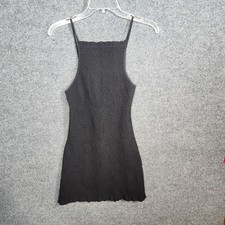 Free People Womens Mini Dress S Black Textured Lace-Up Back Sleeveless NWT