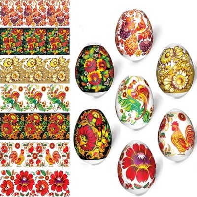 Heat Shrink Sleeves Decorating 7 Easter Egg Wraps Pysanka Se Style: Petrikyvka