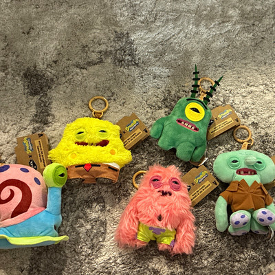 SpongeBob SquarePants x ZURU Fuggler Plush Bag Charms Keychain Lot Multicolor