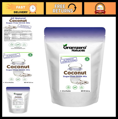 Natural Coconut Zero Calorie Drink Mix - Sugar Free, Stevia Sweetened, Ideal for