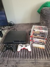 Sony PlayStation 3 Slim PS3 232GB Black Console CECH-2006B 4.21 , 14 games