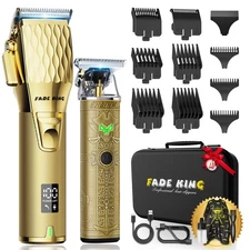 FADEKING® Professional Hair Clippers for Men - Cordless Hair Clippers, LCD Di...