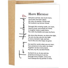 Romantic Husband Birthday Card from Wife, Funny Birthday Card for Husband, Po...