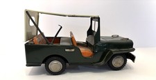 Vintage 1950's US Army Willy's Japan Tin Toy Friction Military Jeep 10"
