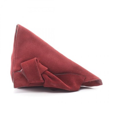 LOEWE Anagram Business clutch bag Suede Bordeaux Used Women