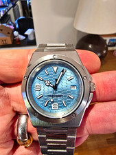 Automatic Men's Stainless Steel Bracelet Watch Blue Honeycomb Dial Date