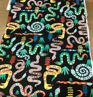 1yd Alexander Henry Snake Rattle & Roll cotton fabric DE8865A snakes