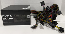 EVGA 500W 80 PLUS DESKTOP POWER SUPPLY WORKS NO POWER CABLE