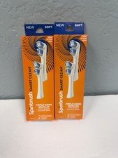New- Pack of 2 Spinbrush Smart Clean Replacement Brush Heads Soft 4 Total